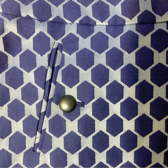 LOFT Outlet Short Skirt with Geometric Design, Periwinkle, Sz 2P - Picture 3 of 7